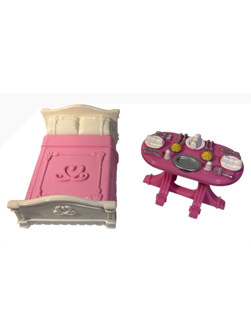 Fisher Price Sweet Street Double Bed and Dining Table Pink